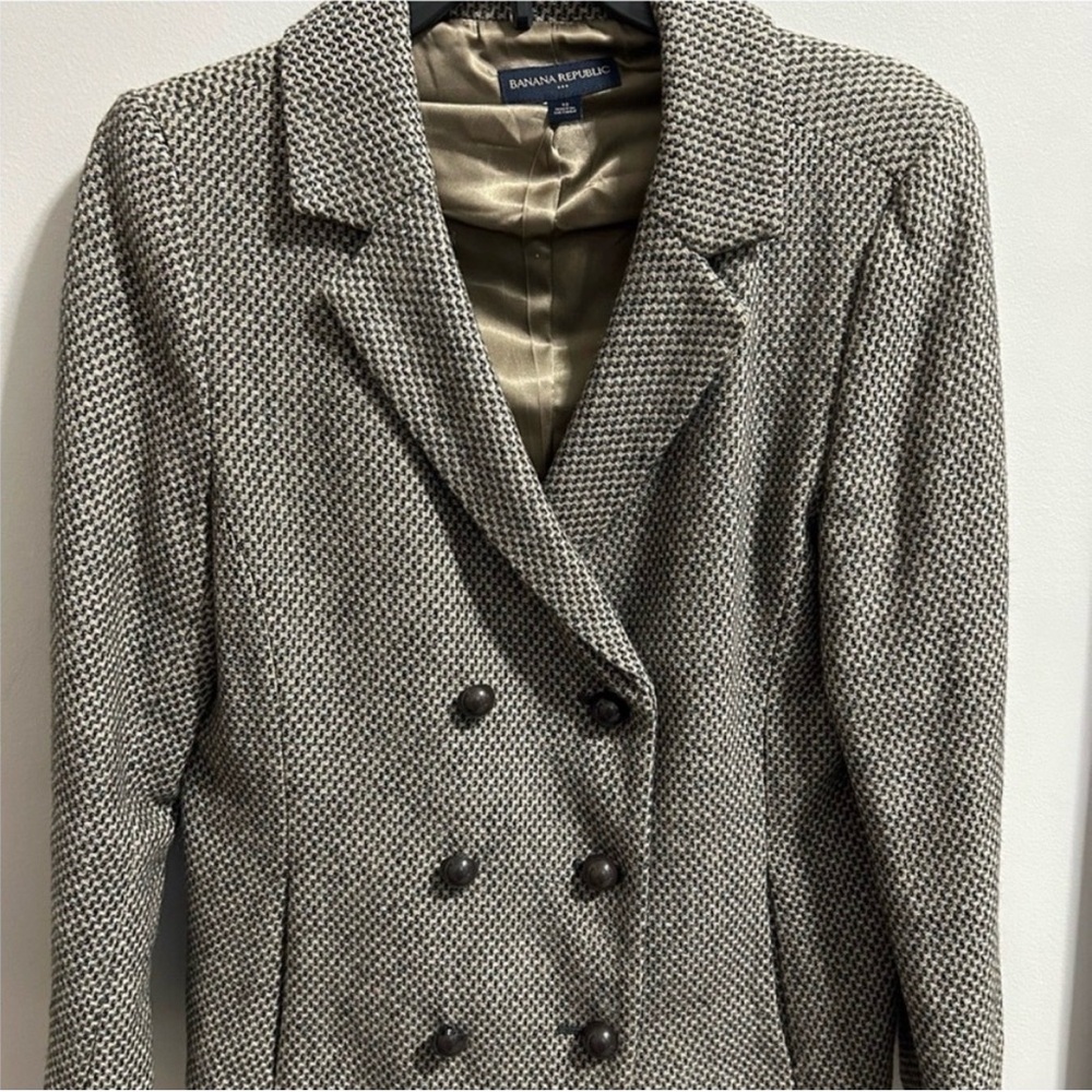 Banana Republic Women's Black and White Houndstooth Blazer